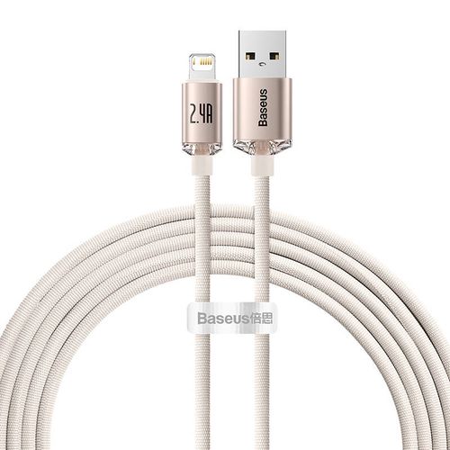 Kabel USB do iP Baseus Crystal Shine, 2.4A, 2m (różowy), Baseus CAJY001204
