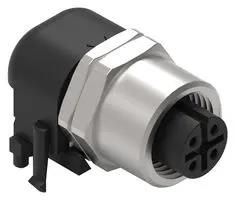 SENSOR CONN, M12, R/A, FEMALE, 4POS, PCB 643280100304