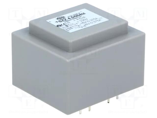 Transformer: encapsulated; 4.5VA; 230VAC; 6V; 6V; 370mA; 370mA; PCB INDEL TSZZ4/2X6V
