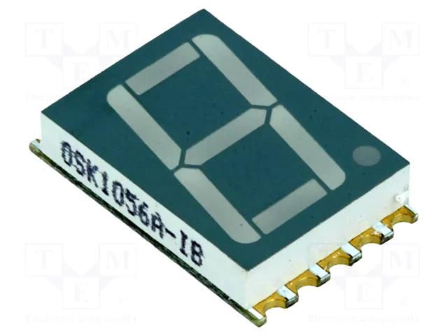 Display: LED; 7-segment; 14.22mm; 0.56"; No.char: 1; red; 5÷25mcd OPTOSUPPLY OSK1056A-IR