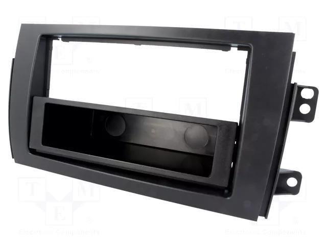 Radio frame; Fiat,Suzuki; 2 ISO; black COMPOTECH RAM-40.212