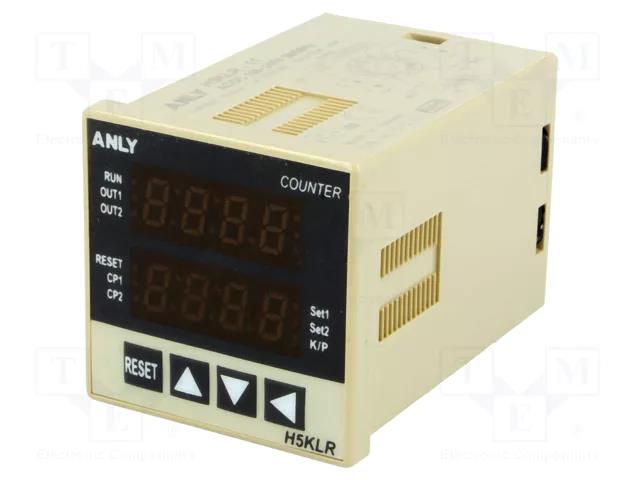 Counter: electronical; LED x2; pulses; 9999; DPDT; OUT 1: 250VAC/5A ANLY ELECTRONICS A-H5KLR-11-230