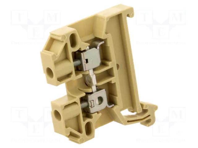 Splice terminal: rail; 24A; 600V; screw terminal; beige; L: 44.5mm WEIDMÜLLER SAK2.5/35