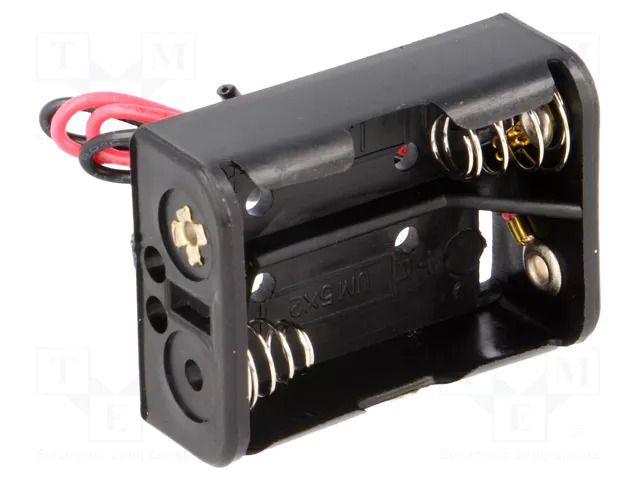 Holder; N,R1; Batt.no: 2; cables; 150mm; black COMF BH-521A