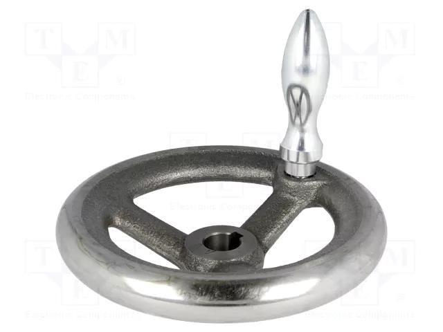 Knob; cast iron; 140mm; without keyway,with revolving handle ELESA+GANTER DIN950-GG-140-B16D