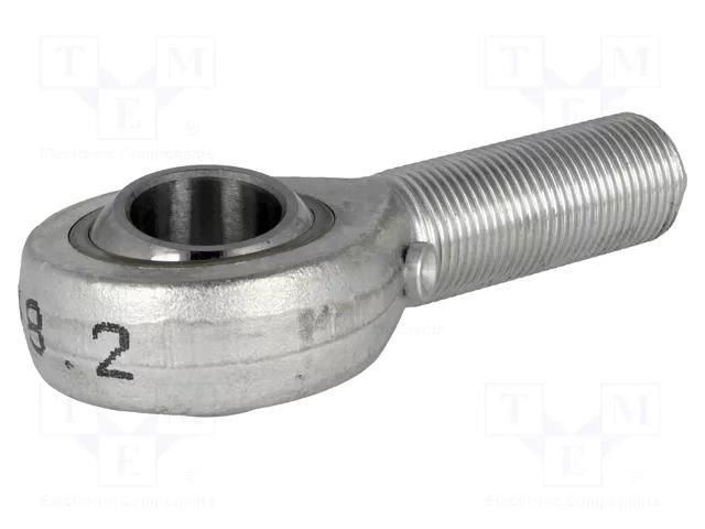 Ball joint; 20mm; M20; 1.5; left hand thread,outside; brass,steel ELESA+GANTER GN648.2-20-M20L-N