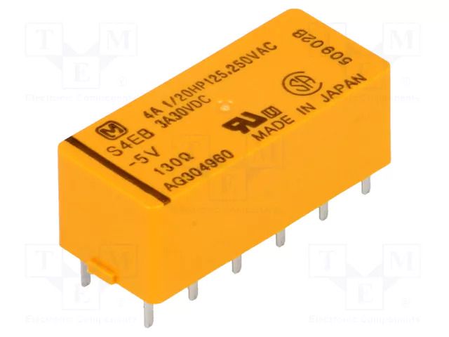 Relay: electromagnetic; 4PST; Ucoil: 5VDC; Icontacts max: 4A; S PANASONIC S4EB-5V