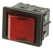 SWITCH, ROCKER, DPST, 16A, 125V, RED RBW2ABLKRILEF1.