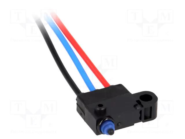 Microswitch SNAP ACTION; 0.1A/125VAC; 2A/12VDC; without lever OMRON Electronic Components D2HW-C201M