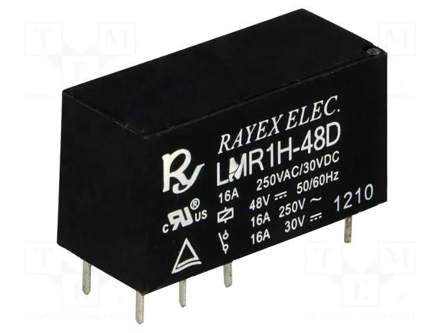 Relay: electromagnetic; SPDT; Ucoil: 48VDC; 16A; 16A/250VAC; LMR1 Recoy/RAYEX ELECTRONICS LMR1H-48D