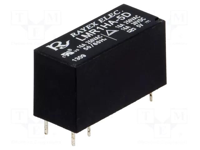 Relay: electromagnetic; SPST-NO; Ucoil: 5VDC; 16A; 16A/250VAC; LMR1 Recoy/RAYEX ELECTRONICS LMR1HA-5D