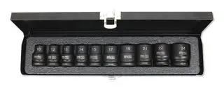 IMPACT SOCKET SET, 10PCS, DRIVE MP12-SS23160D