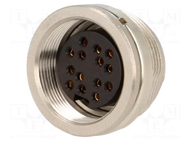 Connector: M16; socket; female; PIN: 14; 3A; 150V; C091A; soldering AMPHENOL C091-T3653-004
