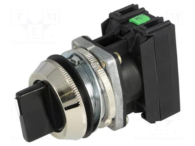 Switch: rotary; 30mm; Stabl.pos: 1; NC + NO; black; IP56; NEF30 PROMET NEF30-TPFSXY