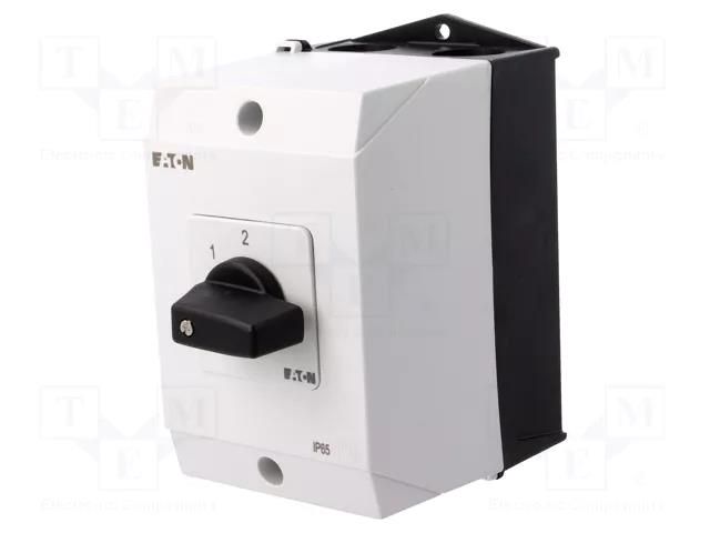 Switch: step cam switch; Stabl.pos: 3; 20A; 0-1-2; in housing EATON ELECTRIC T0-3-8280/I1