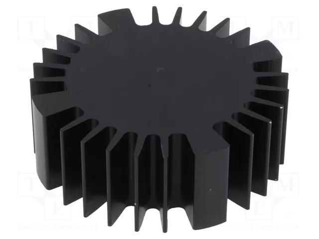 Heatsink; LED; Ø: 70mm; H: 25mm; black FISCHER ELEKTRONIK SK57025