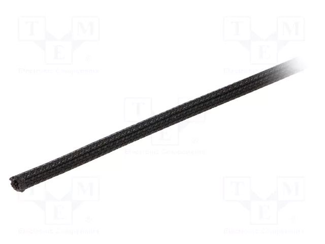 Braid; ØBraid : 3.18mm; polyester; black; UL94V-0; incised ALPHA WIRE G1301/8-BK004
