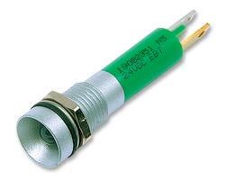 LED, M8, 24VDC, MATT CHROME, GREEN 190B2351