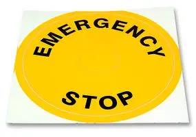 LABEL, EMERGENCY STOP A01YL1