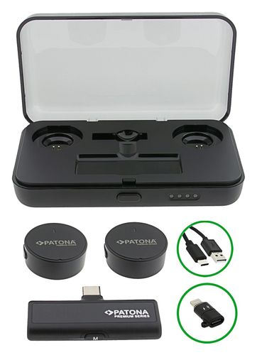 PATONA Premium AI Lavalier Microphones PTS-I91 with charging case, PATONA 4225 4055655253147
