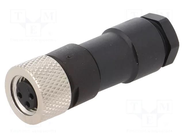 Connector: M8; female; PIN: 3; straight; for cable; plug; 4A; IP67 MURR ELEKTRONIK 7000-08481-0000000