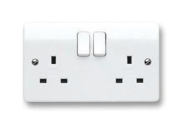 SOCKET OUTLET, 2 GANG, 13A K2747WHI