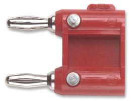 ADAPTOR, 2X, 4MM+CABLE, RING, RED MDP-S-2