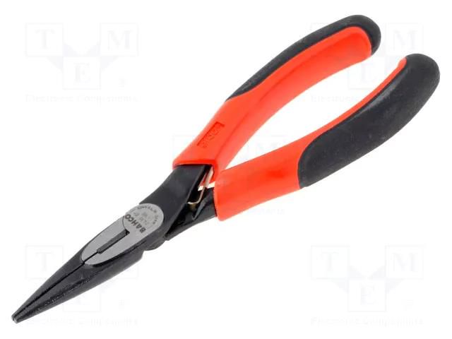 Pliers; straight,half-rounded nose,universal,elongated; ERGO® BAHCO SA.2430G-160IP