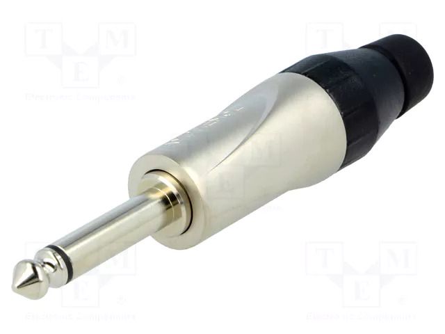 Connector: Jack 6,3mm; plug; male; mono; ways: 2; straight; silver AMPHENOL JM2P