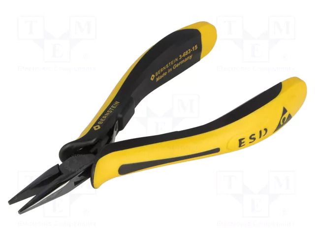 Pliers; half-rounded nose; ESD; 130mm BERNSTEIN BRN-3-683-15