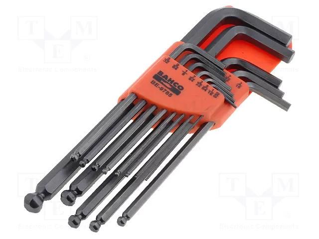 Wrenches set; inch,hex key; Chrom-vanadium steel BAHCO SA.BE9785