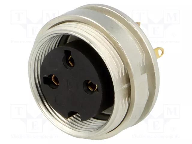 Connector: M16; socket; female; PIN: 3; 5A; 250V; soldering; IP40 LUMBERG KGV-30