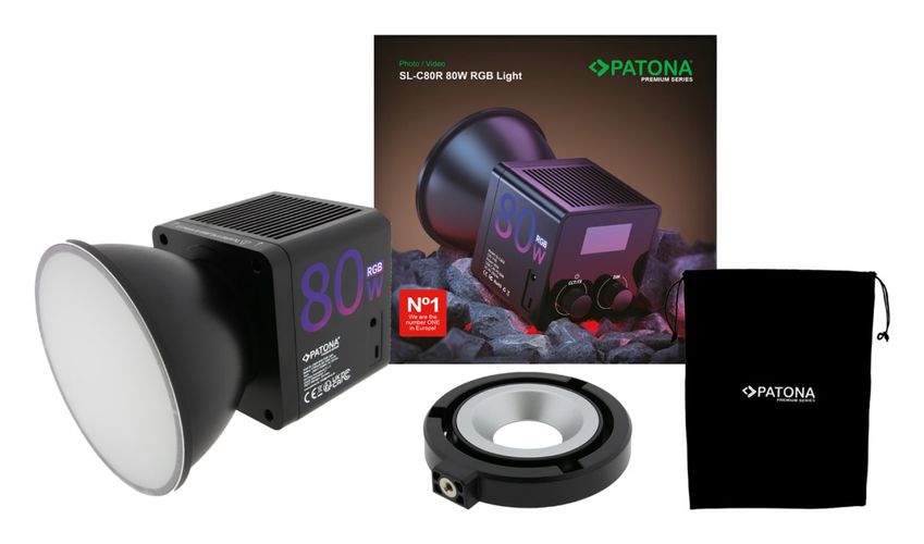 PATONA Premium SL-80R 80W RGB LED video and photo light incl. Bag, PATONA 4245 4055655252225