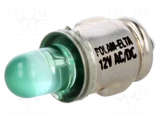 LED lamp; green; BA7S; 12VDC; 12VAC POLAM-ELTA LG-BA7S-12AC/DC