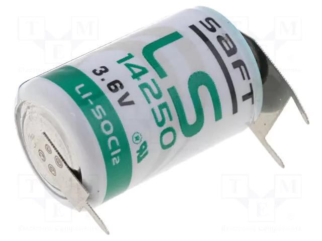 Battery: lithium; 1/2AA; 3.6V; 1200mAh; non-rechargeable SAFT SAFT-LS14250PF