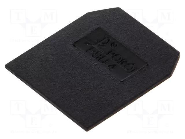 End/partition plate; black; polyamide; 1mm POKÓJ PSU-4-BK