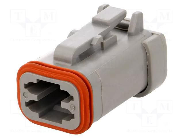 Connector: wire-wire; plug; female; DT; PIN: 4; IP68; for cable; grey DEUTSCH DT06-4S-EP04