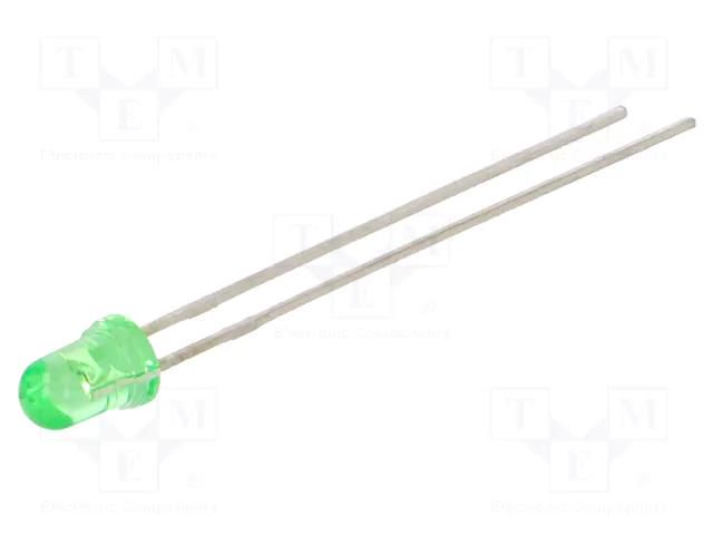 LED; green; 3mm; 110÷240mcd; 45°; Front: convex; 2.1÷2.4VDC LITEON LTL1CHJGTNN