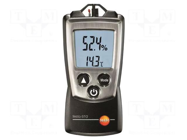 Thermo-hygrometer; LCD; -10÷50°C; 0÷100%RH; Accur: ±0.5°C; IP20 TESTO TESTO610/S