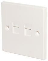 SHUTTERED KEYSTONE FACEPLATE, 2PORT, WHT KP-K2