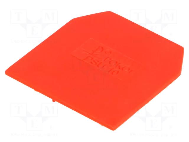 End/partition plate; red; polyamide; 1mm POKÓJ PSU-10-RD