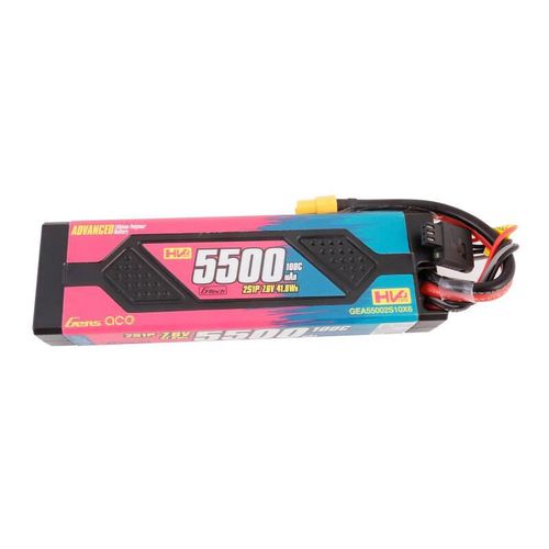 Gens ace Advanced 5500mAh 7.6V 100C 2S1P HardCase Lipo Battery Pack with XT60, Gens ace GEA55002S10X6