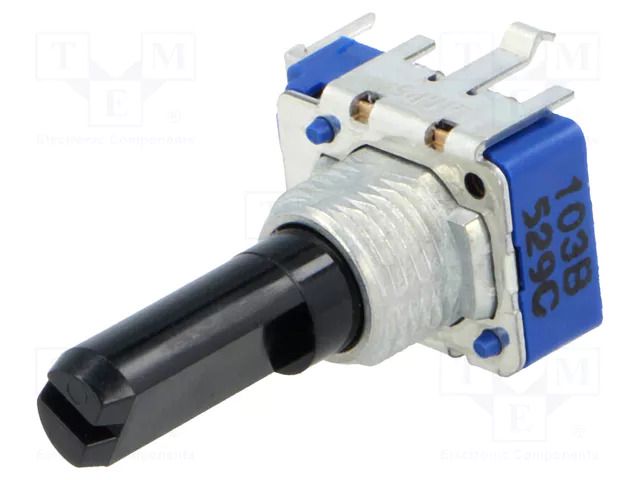 Potentiometer: shaft; single turn,vertical; 10kΩ; 50mW; ±20%; 6mm ALPS RK11K1140A3L