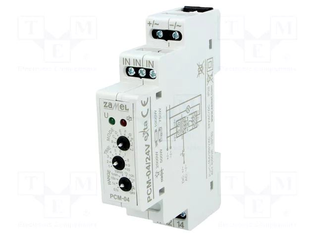 Timer; 0,1s÷10days; SPDT; 250VAC/16A; Usup: 24VAC; 24VDC; PCM; PIN: 8 ZAMEL PCM-04/24V