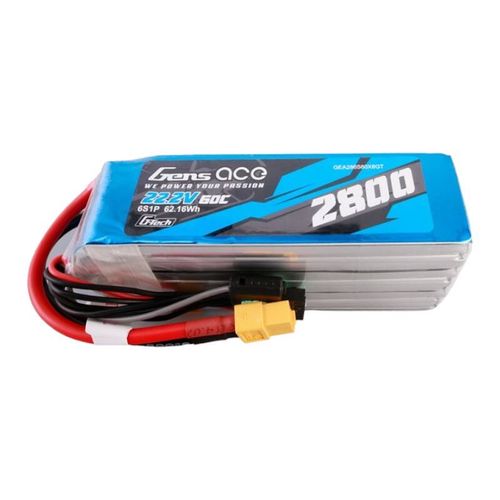 Gens ace G-Tech 2800mAh 22.2V 60C 6S1P Lipo Battery Pack with XT60 plug, Gens ace GEA286S60X6GT