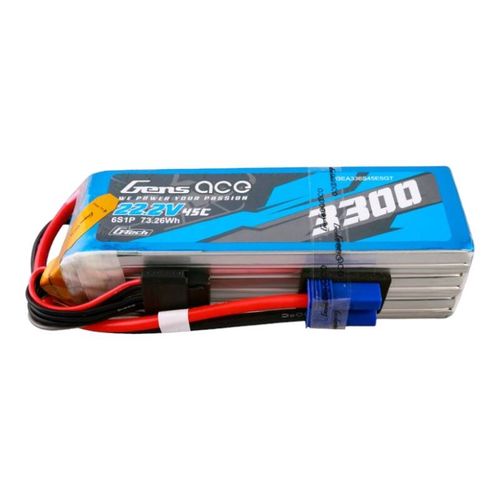 Gens ace G-Tech 3300mAh 22.2V 45C 6S1P Lipo Battery Pack with EC5 Plug, Gens ace GEA336S45E5GT