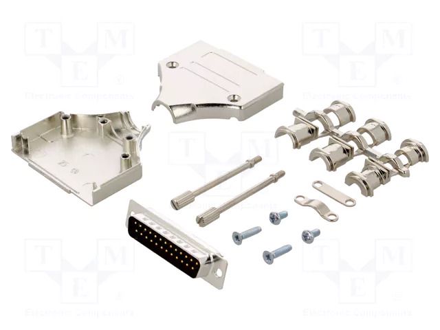 Connector: D-Sub; PIN: 25; plug; male; straight; soldering; black ENCITECH MHDM-25-DMP-K