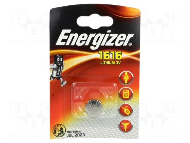 Battery: lithium; CR1616,coin; 3V; 55mAh; non-rechargeable; 1pcs. ENERGIZER BAT-CR1616/EG-B1