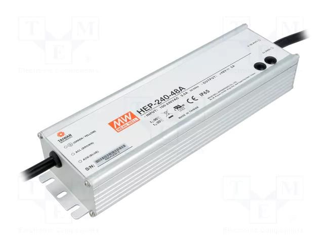 Power supply: switching; for building in,modular; 240W; 48VDC MEAN WELL HEP-240-48A