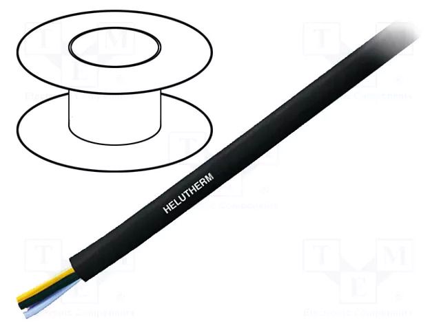 Wire; HELUTHERM® 120; 5G1.5mm2; stranded; Cu; PVC; black; -30÷105°C HELUKABEL THERM120/5G1.5